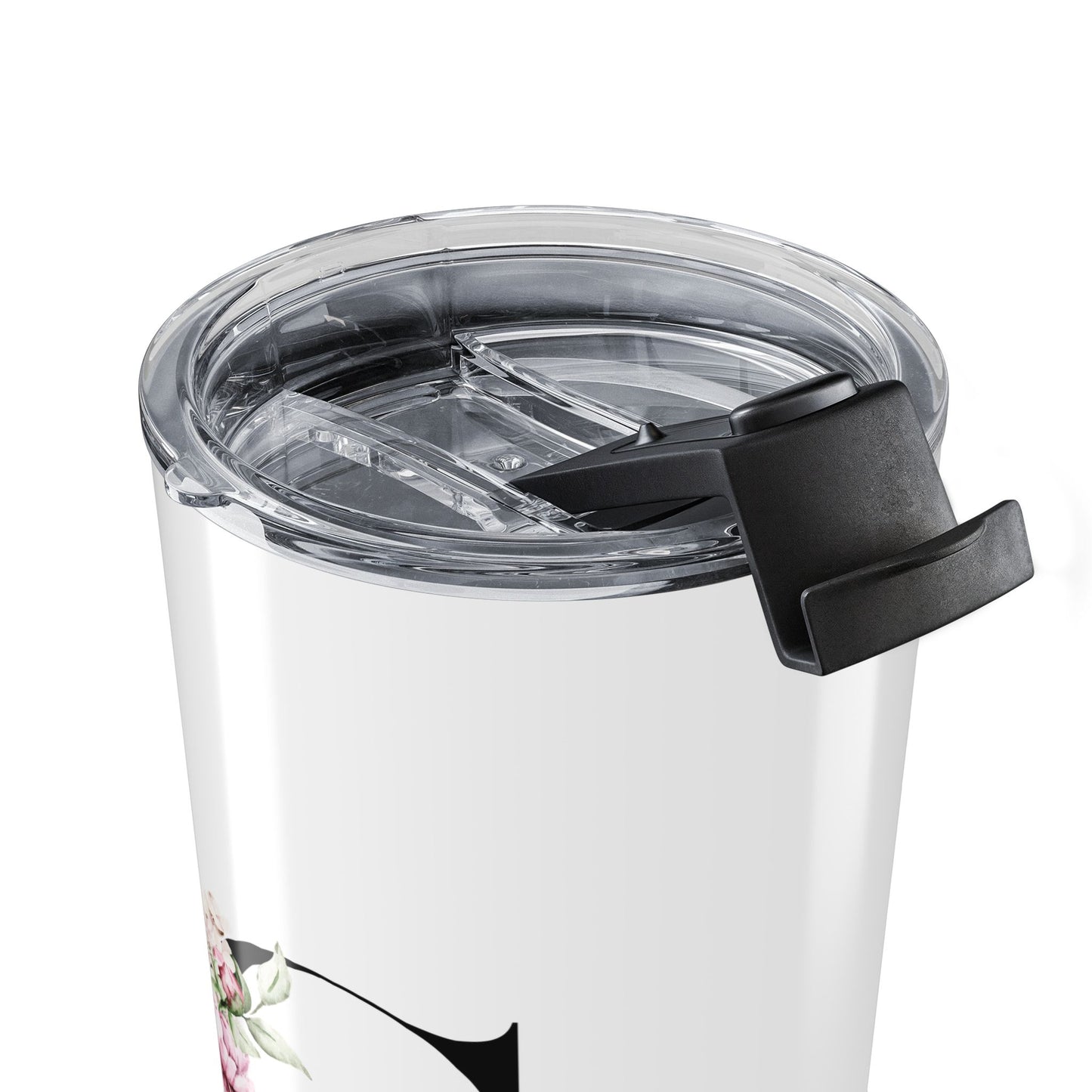 Elegant Letter "G" Floral Monogram Tumbler 20oz
