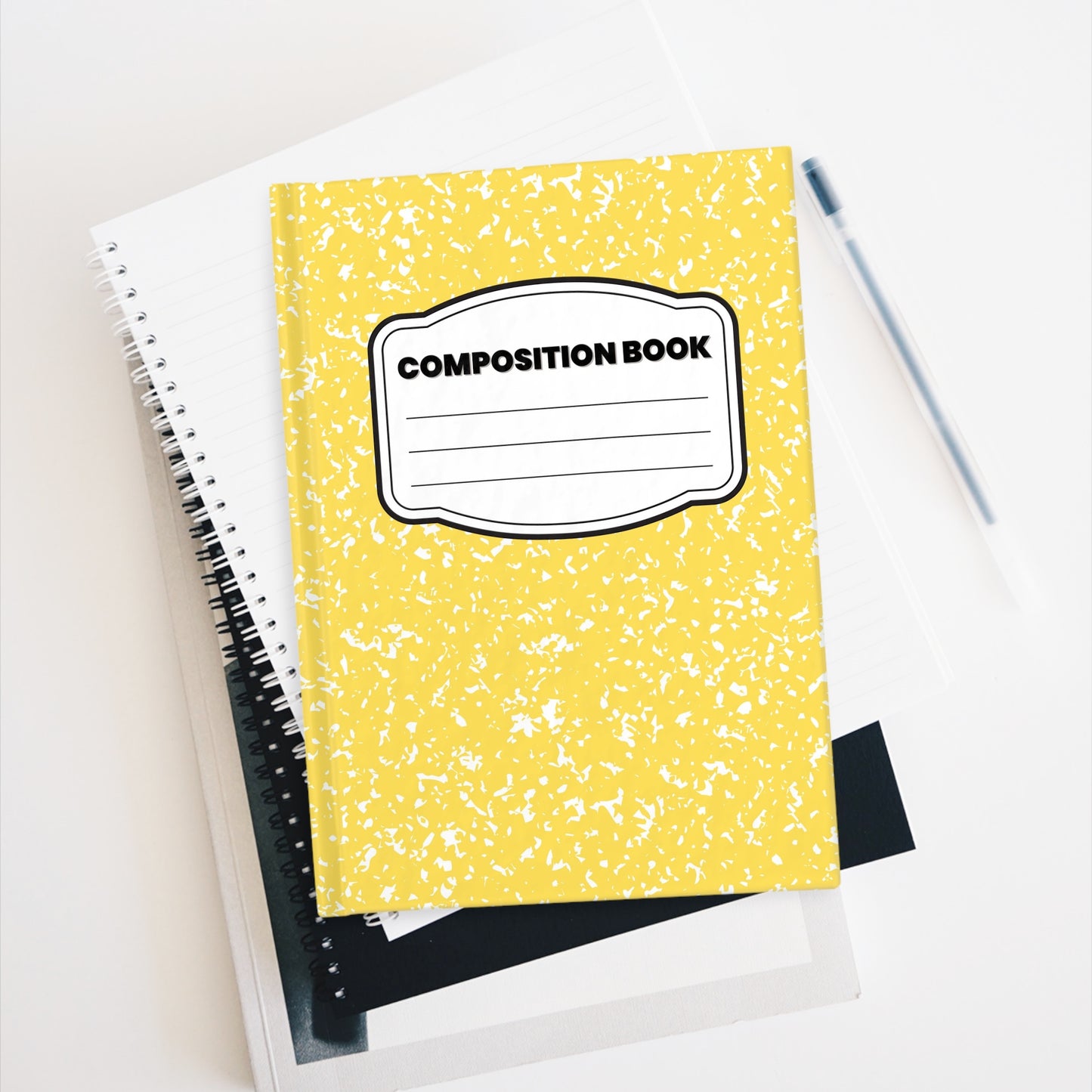 Yellow Marble Classic Composition Blank Journal