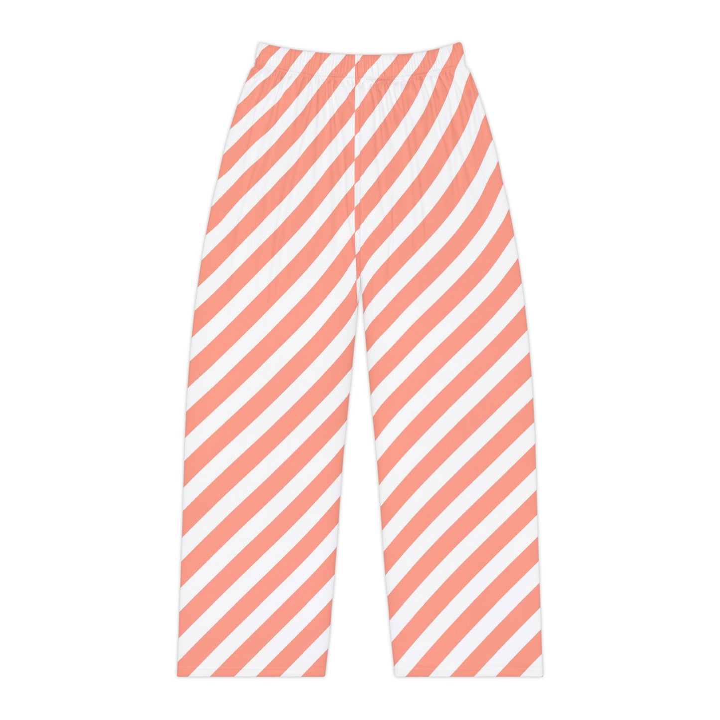 Coral Diagonal Stripe Pajama Pants