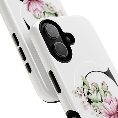 Floral Monogram 'S' Tough  Protective Magnetic Phone Case
