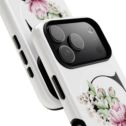 Floral Monogram 'S' Tough  Protective Magnetic Phone Case