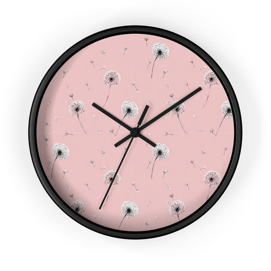 Dandelion Pink Wall Clock