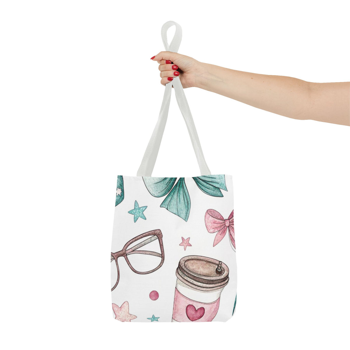 Cute Coffee & Glasses Tote Bag