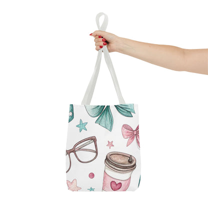 Cute Coffee & Glasses Tote Bag