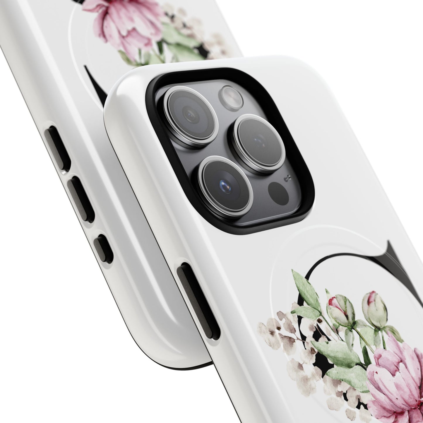 Floral Monogram 'S' Tough  Protective Magnetic Phone Case