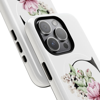Floral Monogram 'S' Tough  Protective Magnetic Phone Case