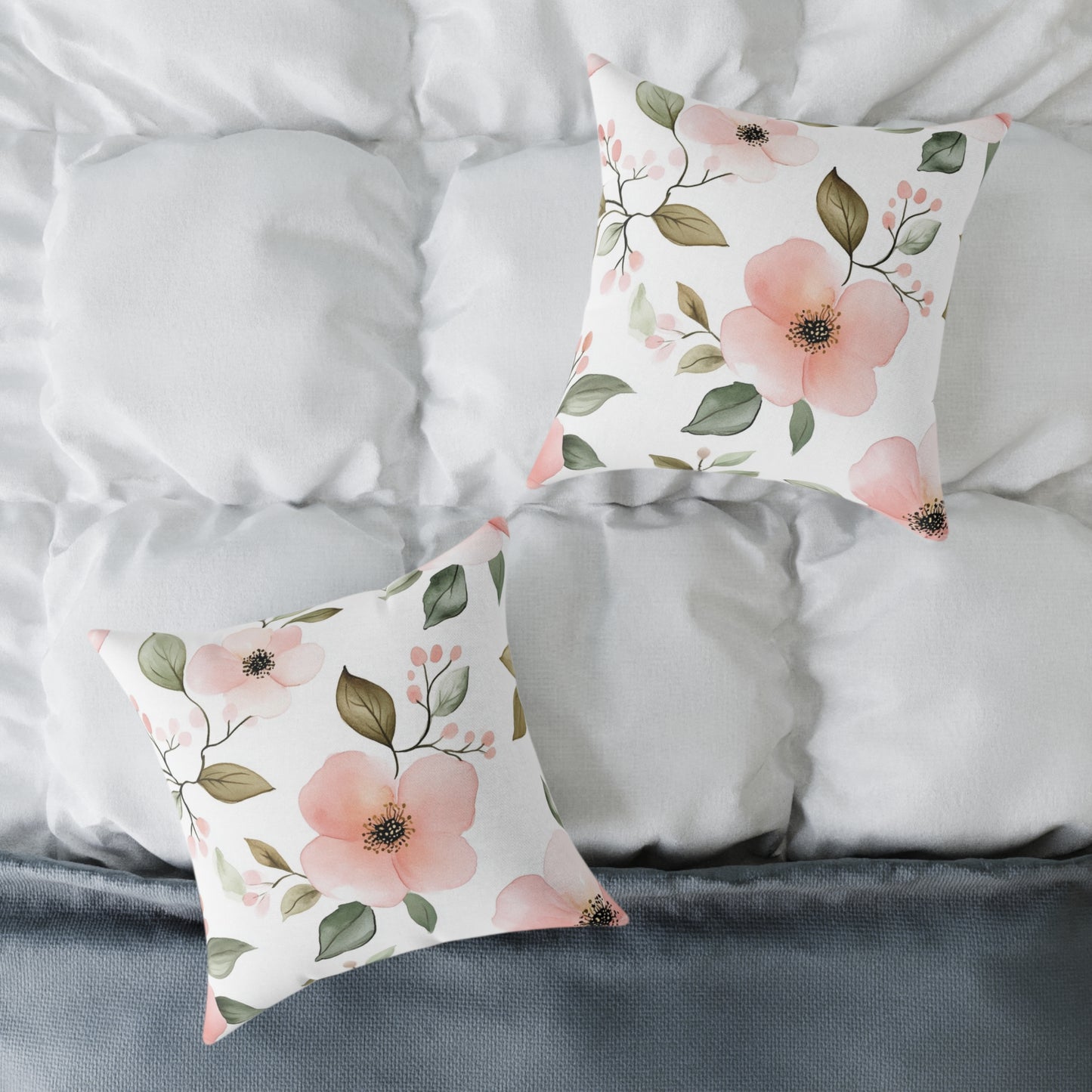 Floral Botanical Accent Square Throw Pillow