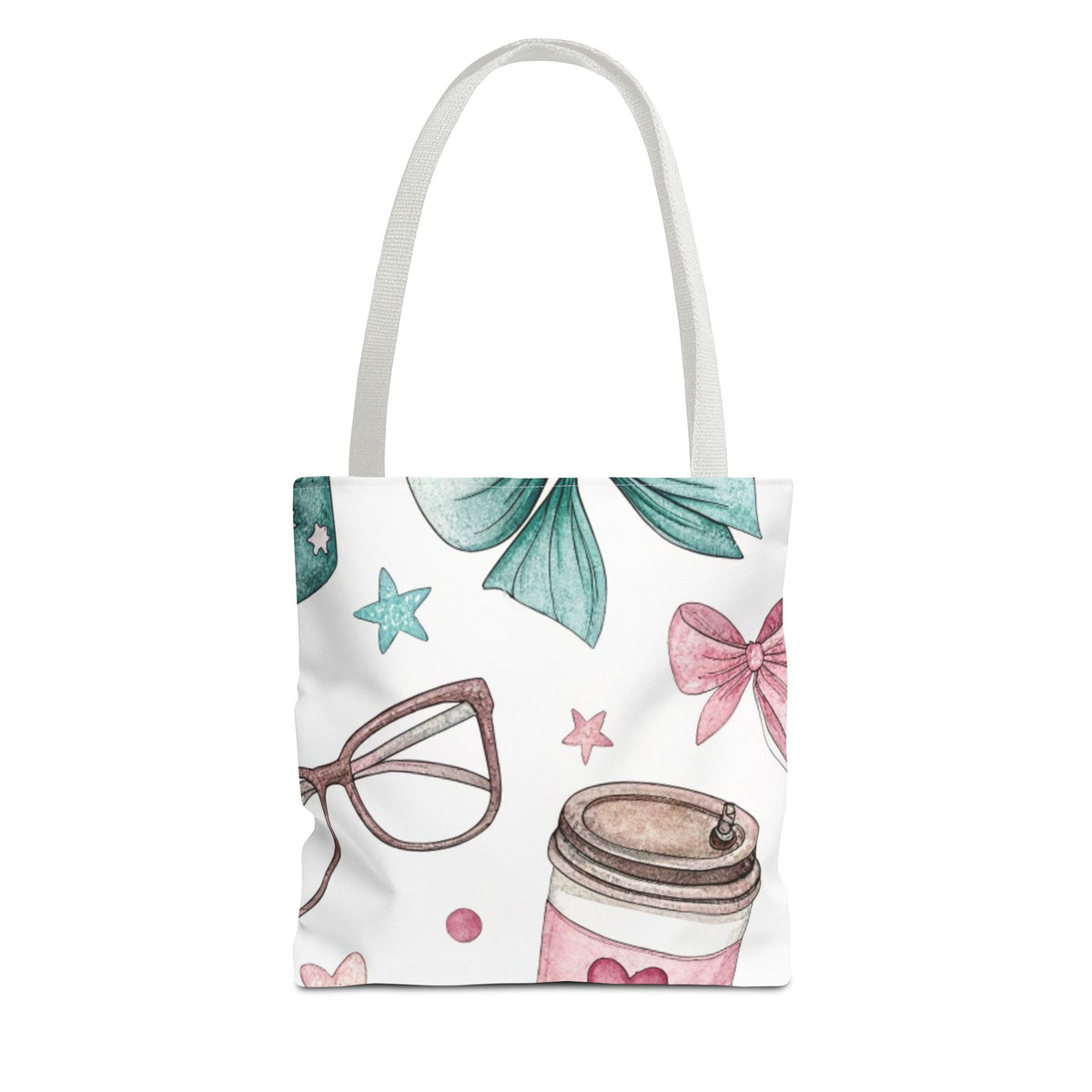 Cute Coffee & Glasses Tote Bag