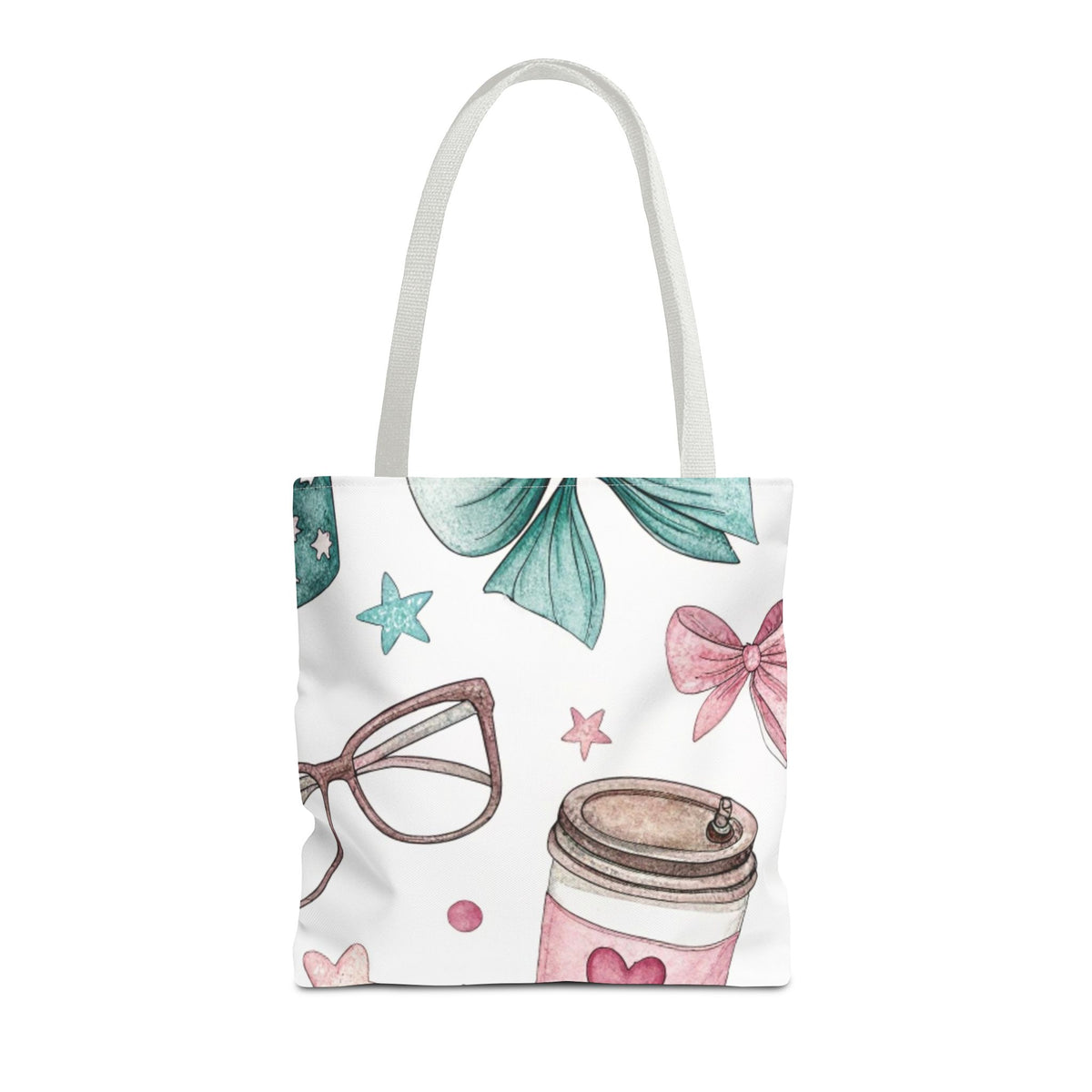 Cute Coffee & Glasses Tote Bag