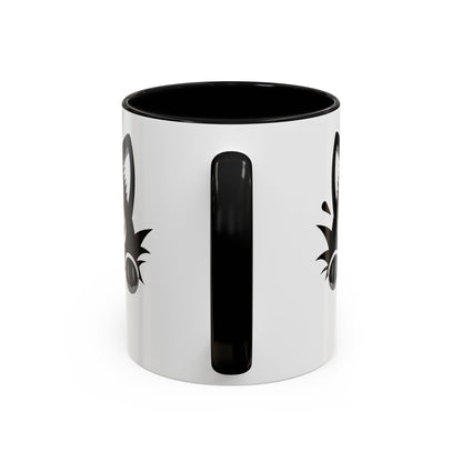 Peek-A-Boo Black Cat Accent Coffee Mug (11, 15oz)