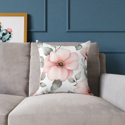Floral Blush Decorative Flower Square Pillow