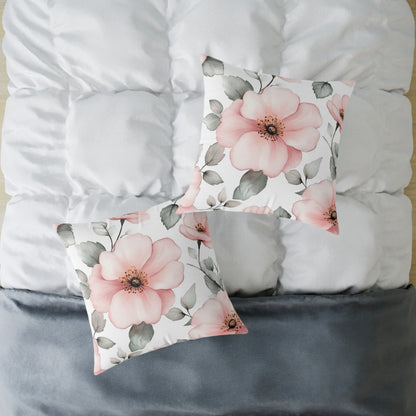 Floral Blush Decorative Flower Square Pillow