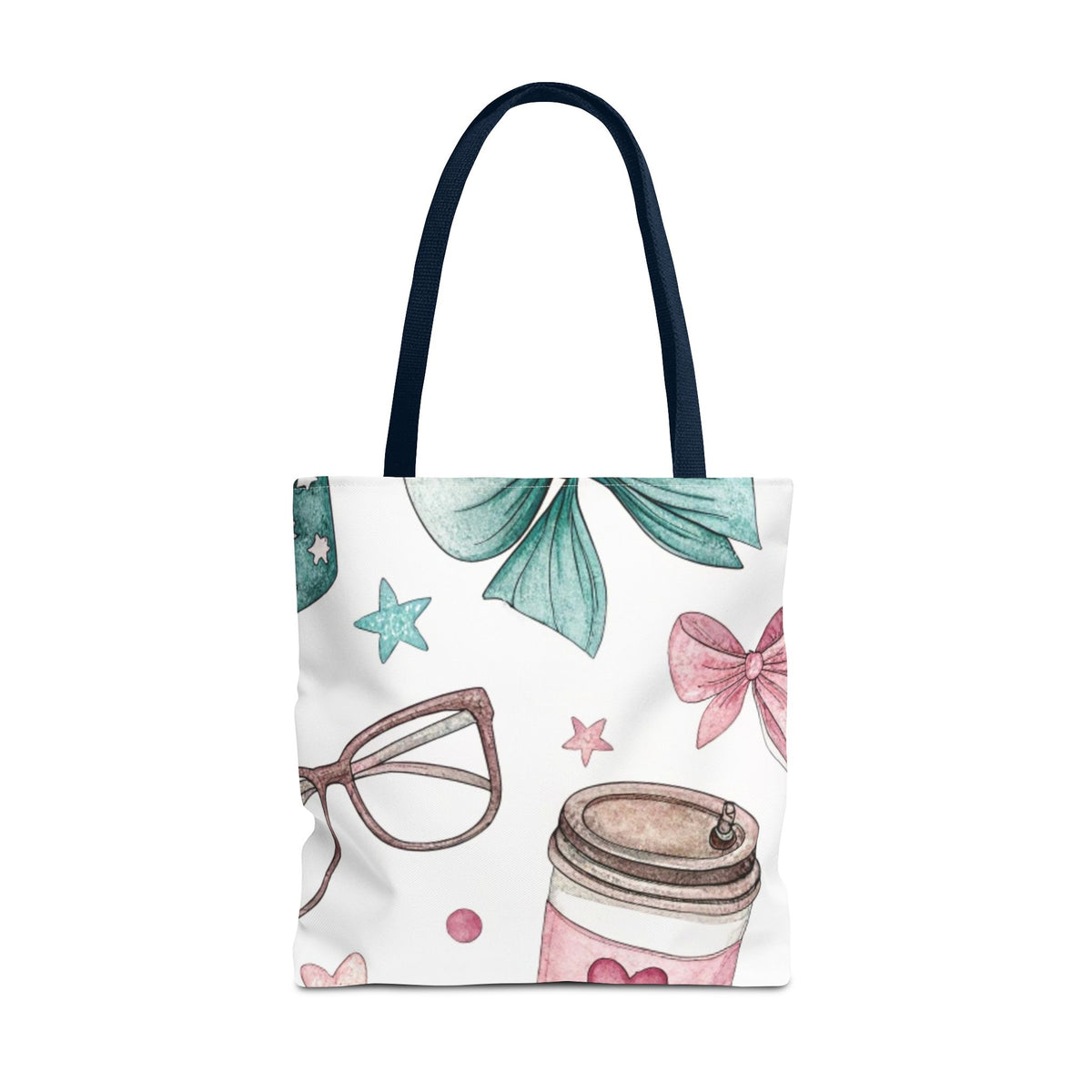 Cute Coffee & Glasses Tote Bag