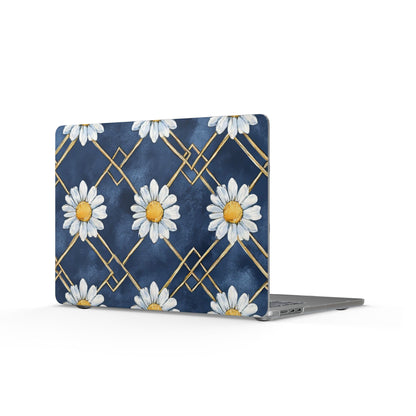 Daisy Floral Navy MacBook Laptop Cover - Matte