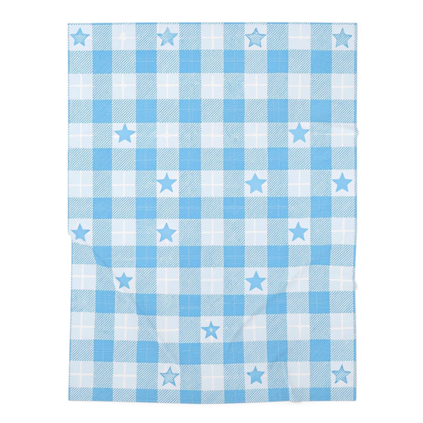 Baby Blue Star Gingham Swaddle