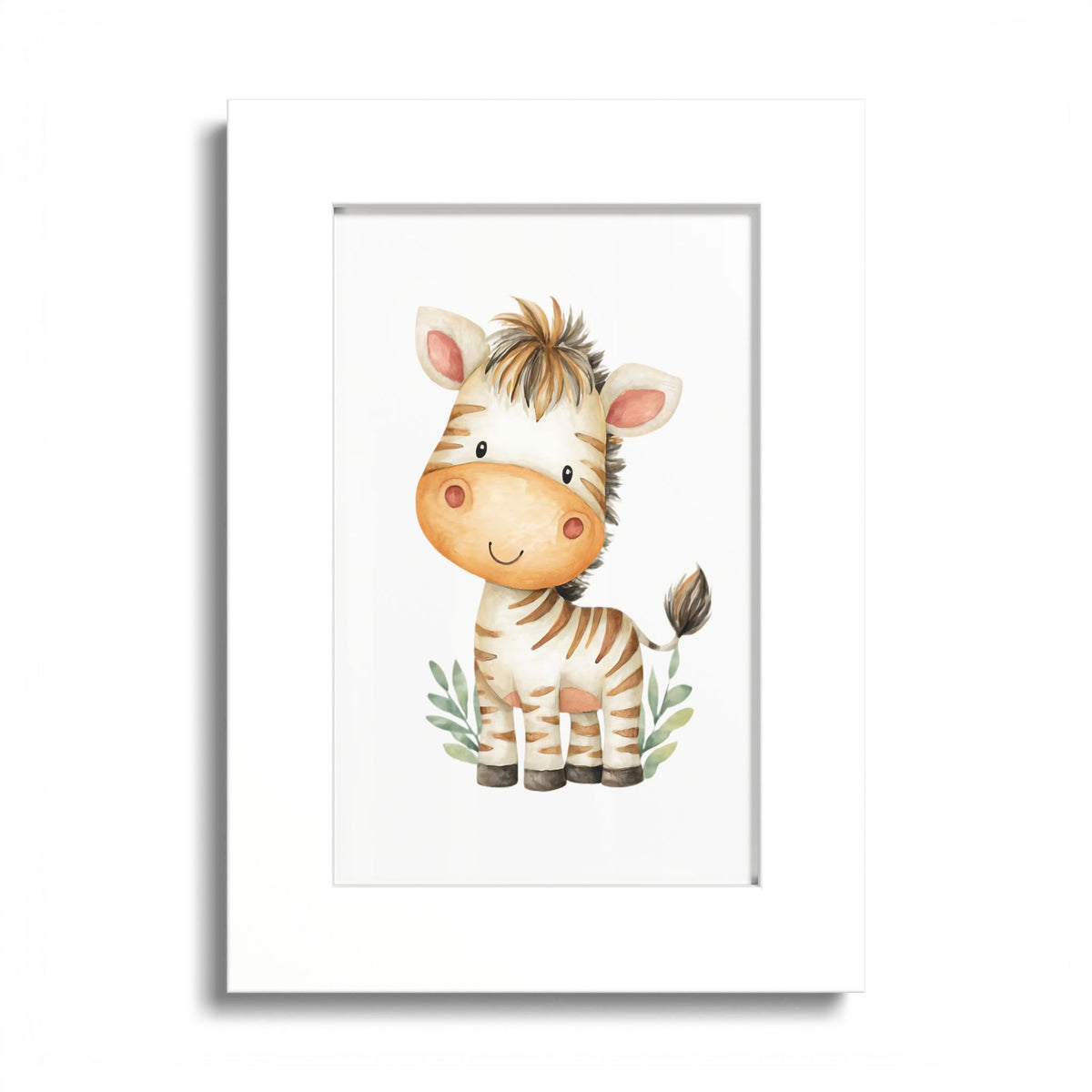 Cute Baby Zebra Nursery Wall Art 5x7