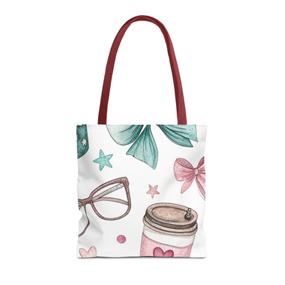 Cute Coffee & Glasses Tote Bag