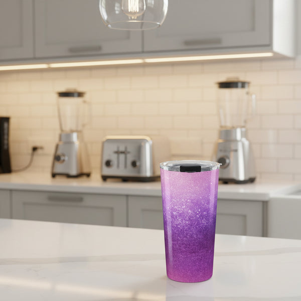 20oz Purple Ombre Glitter Tumbler – Insulated Travel Cup