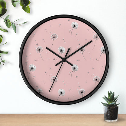Dandelion Pink Wall Clock