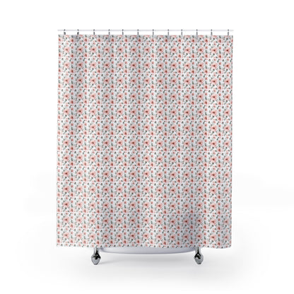 Blush Pink Watercolor Floral Shower Curtain