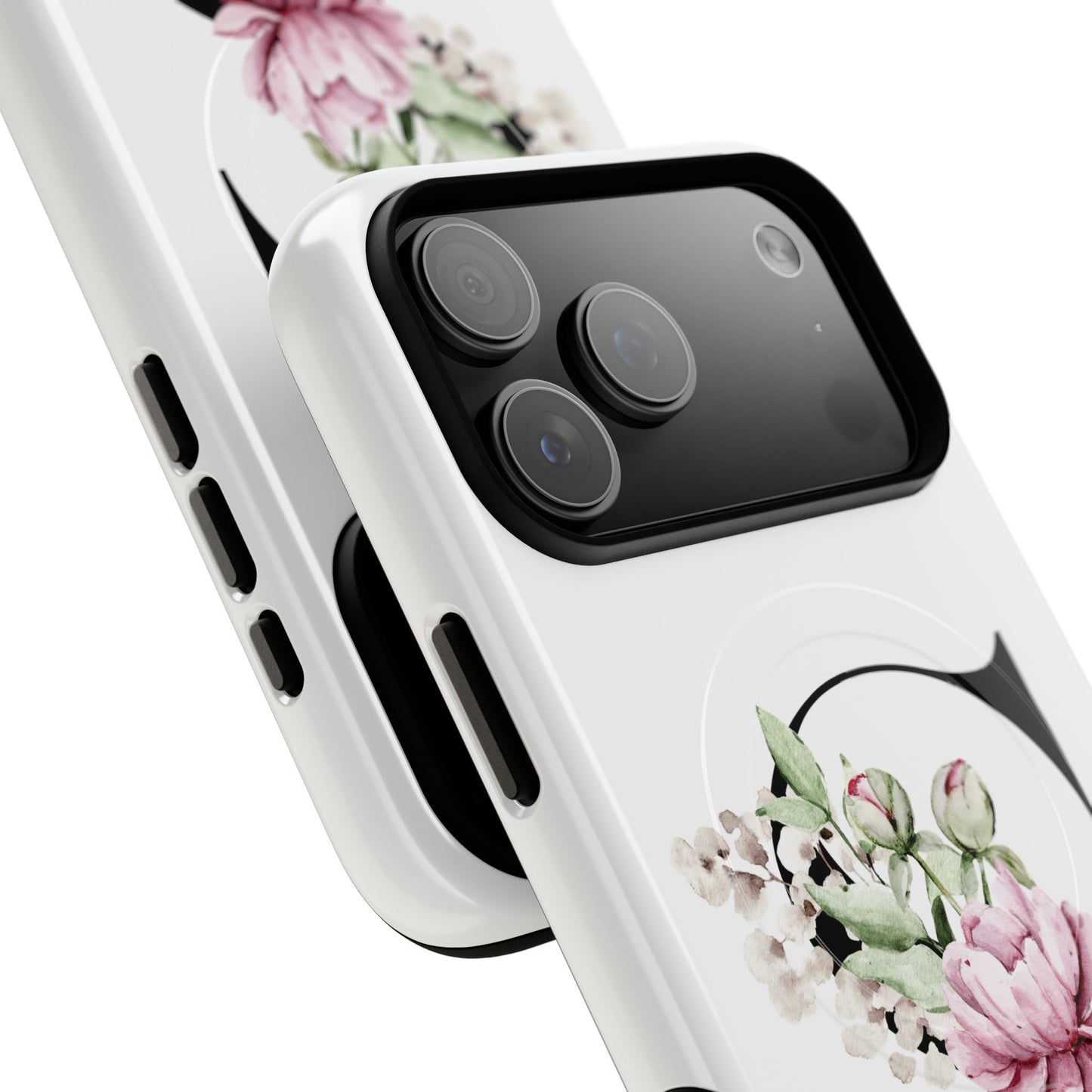 Floral Monogram 'S' Tough  Protective Magnetic Phone Case