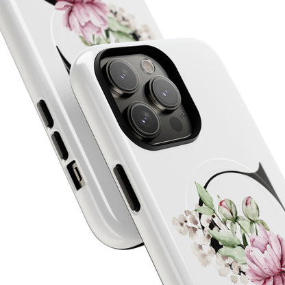 Floral Monogram 'S' Tough  Protective Magnetic Phone Case