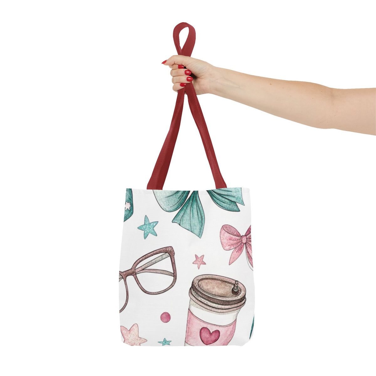 Cute Coffee & Glasses Tote Bag