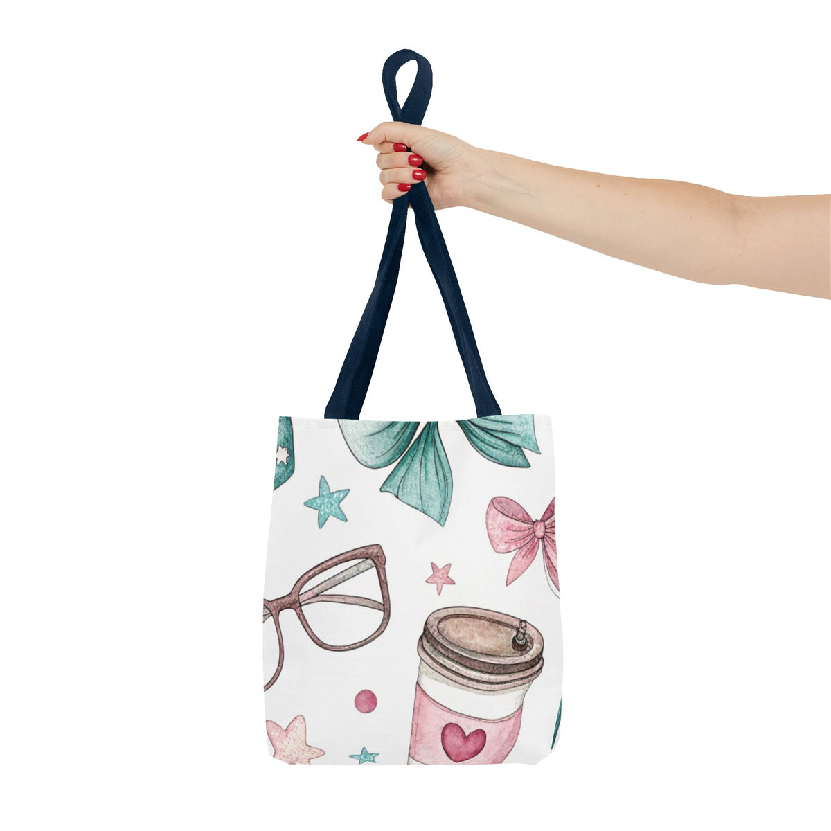 Cute Coffee & Glasses Tote Bag