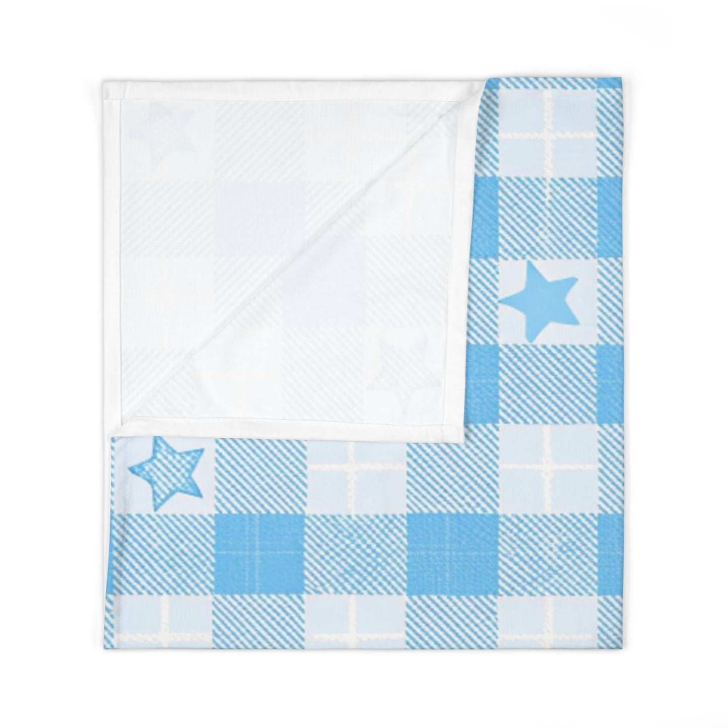 Baby Blue Star Gingham Swaddle