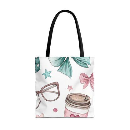 Cute Coffee & Glasses Tote Bag