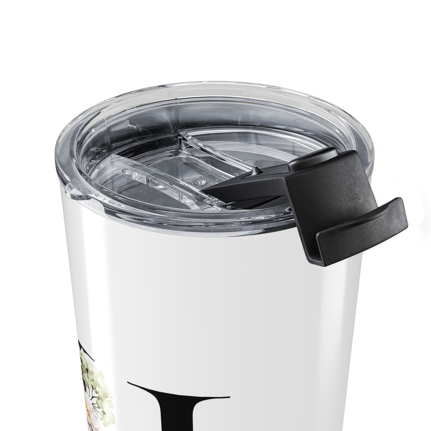 Elegant Letter "H" Floral Monogram Tumbler 20oz