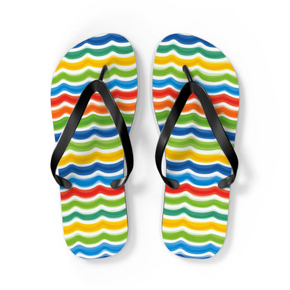 Rainbow Wave Flip Flops