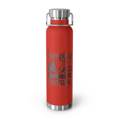 Camping Is My Favorite Therapy Vacuum Insulated Bottle 22oz