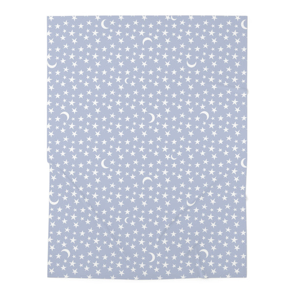 Soft Blue Stars & Moon Baby Swaddle Blanket