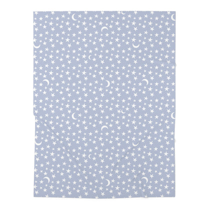 Soft Blue Stars & Moon Baby Swaddle Blanket