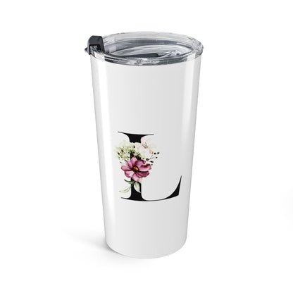 Elegant Letter "A-Z" Floral Monogram Tumbler 20oz
