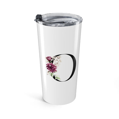 Elegant Letter "A-Z" Floral Monogram Tumbler 20oz