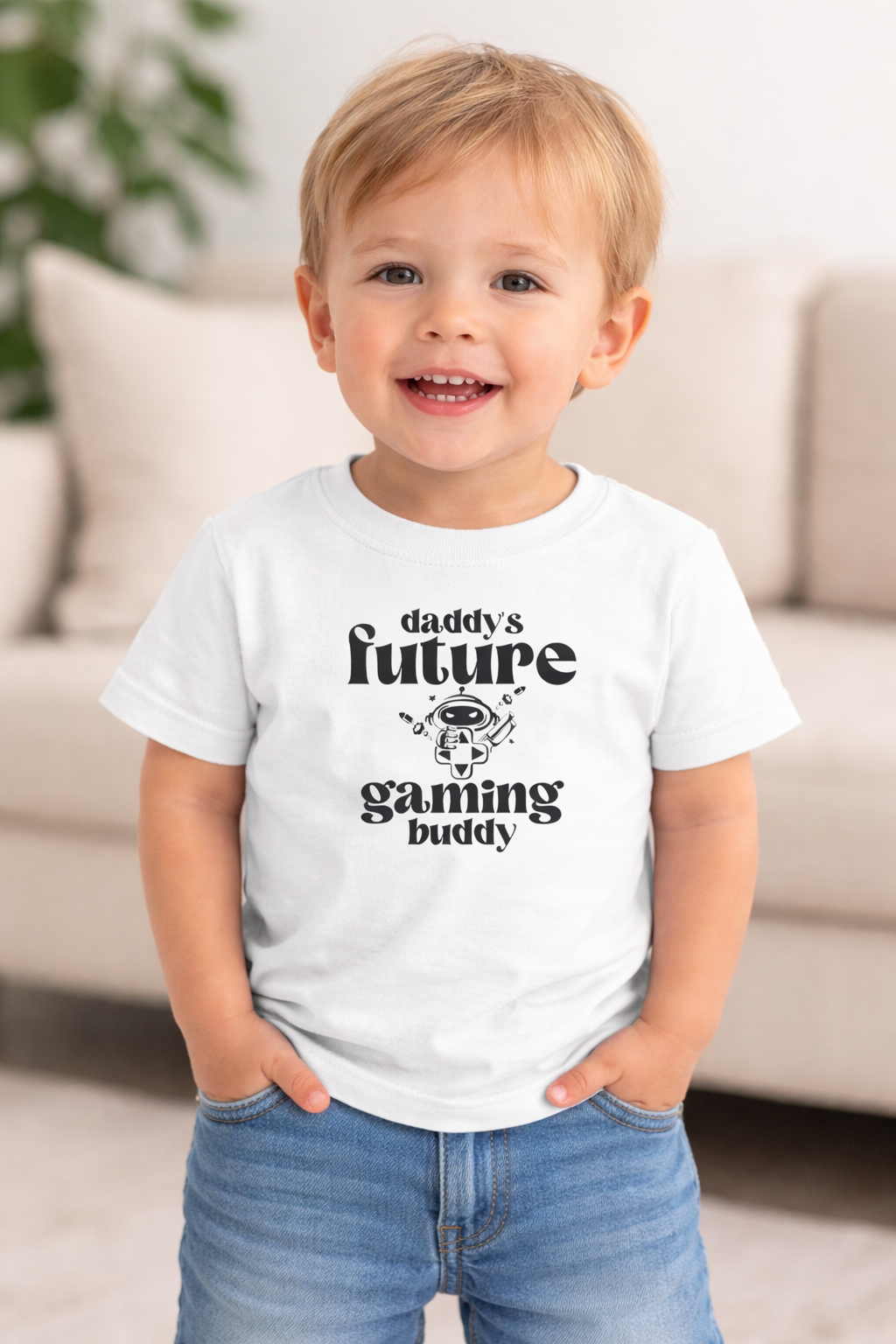 "Daddy's Future Gaming Buddy" Cute Gamer Infant Tee Shirt