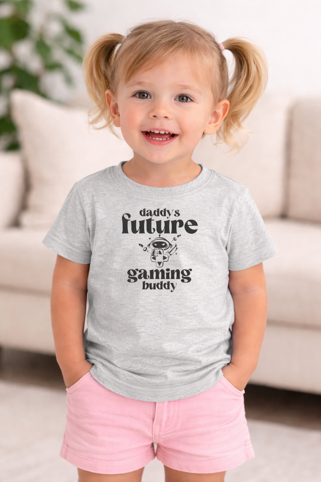 "Daddy's Future Gaming Buddy" Cute Gamer Infant Tee Shirt