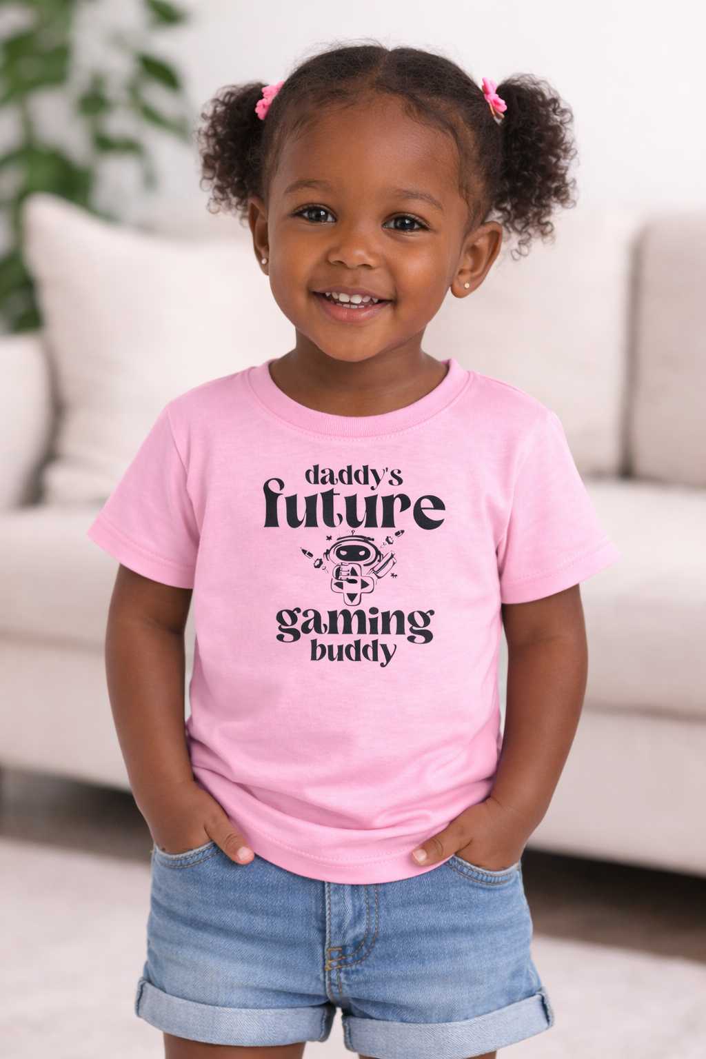 "Daddy's Future Gaming Buddy" Cute Gamer Infant Tee Shirt