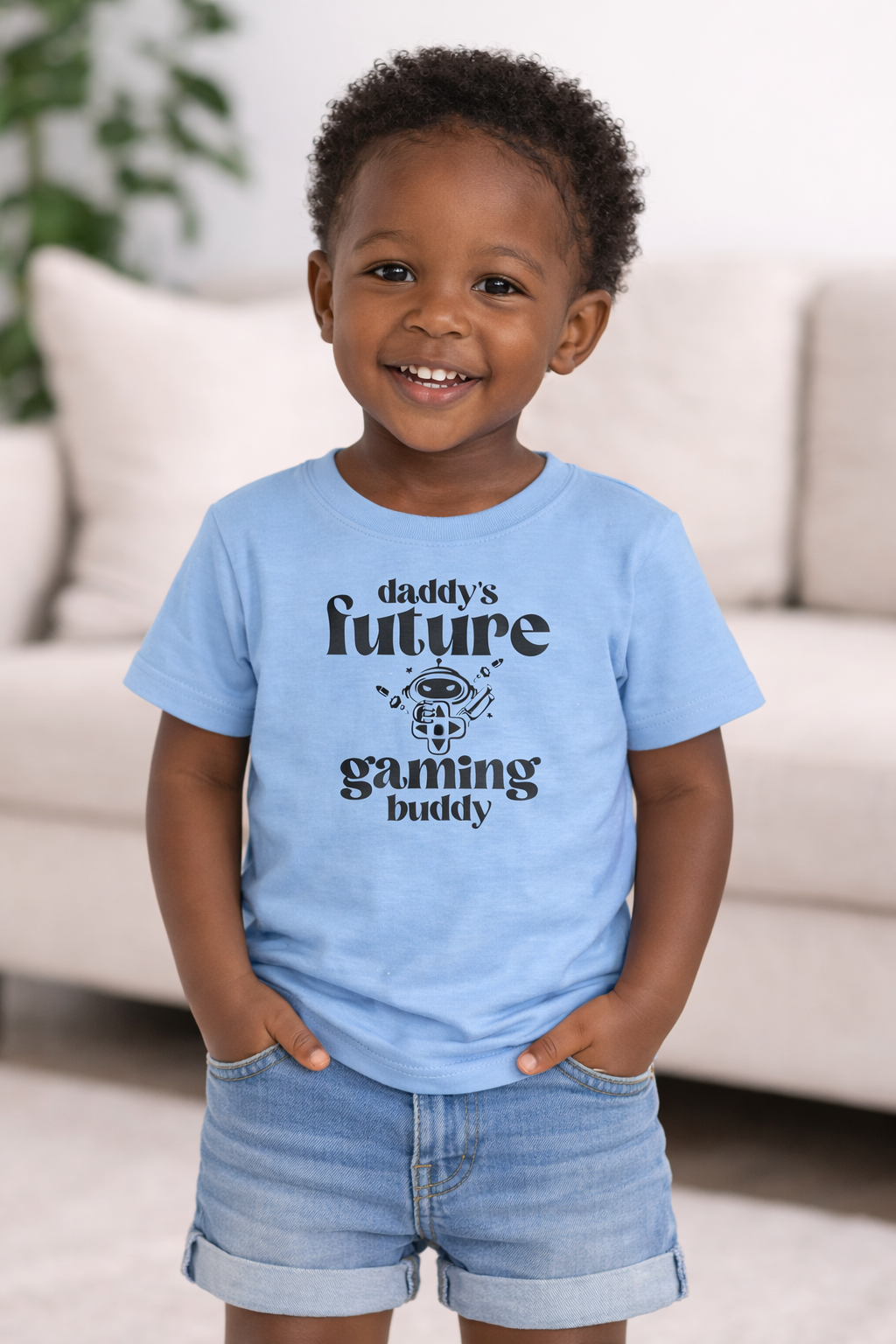 "Daddy's Future Gaming Buddy" Cute Gamer Infant Tee Shirt