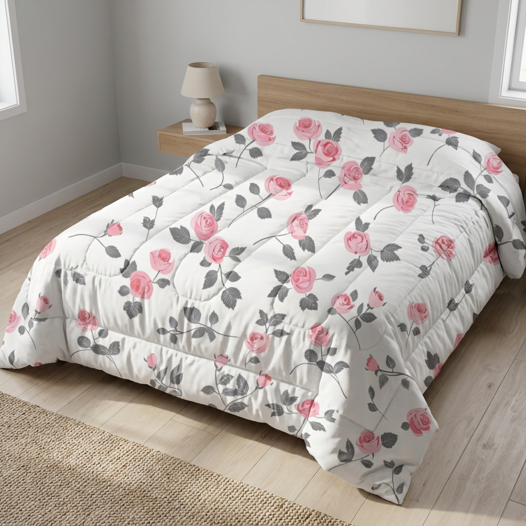 Pink Rose Vines Comforter