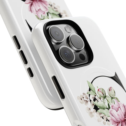 Floral Monogram 'S' Tough  Protective Magnetic Phone Case
