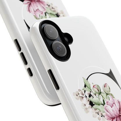 Floral Monogram 'S' Tough  Protective Magnetic Phone Case