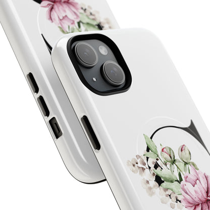 Floral Monogram 'S' Tough  Protective Magnetic Phone Case