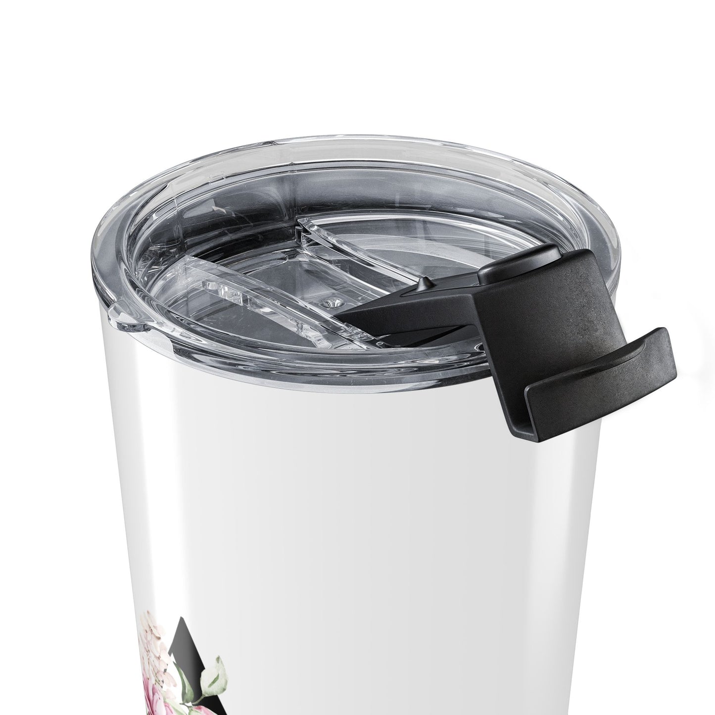Elegant Letter "A" Floral Monogram Tumbler 20oz