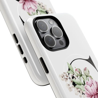 Floral Monogram 'S' Tough  Protective Magnetic Phone Case