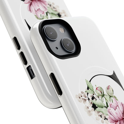 Floral Monogram 'S' Tough  Protective Magnetic Phone Case