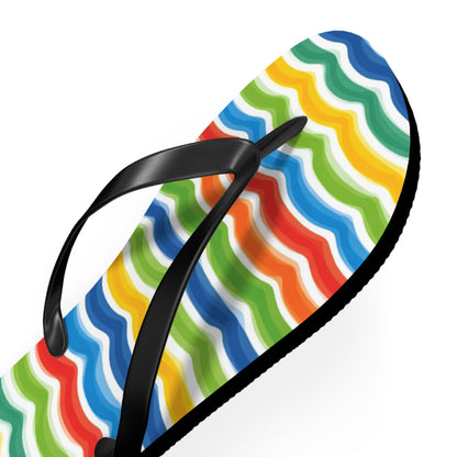 Rainbow Wave Flip Flops