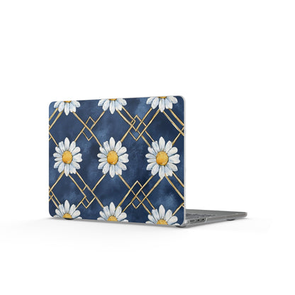 Daisy Floral Navy MacBook Laptop Cover - Matte